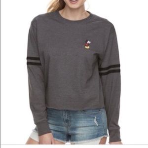 Disney gray embroidered Mickey Mouse top